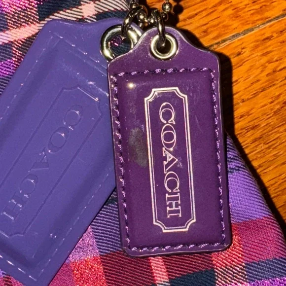 Coach Poppy Metallic Tartan Shoulder Handbag Purse - Picture 6 of 6